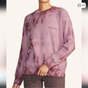 Spiritual Gangster x Peloton Mauve & Dusty Rose Tie-Dye Crewneck  Medium
